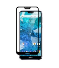 Ntech Ntech Nokia 7.1 full cover Screenprotector Tempered Glass - Zwart