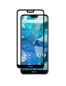 Ntech Ntech Nokia 7.1 full cover Screenprotector Tempered Glass - Zwart