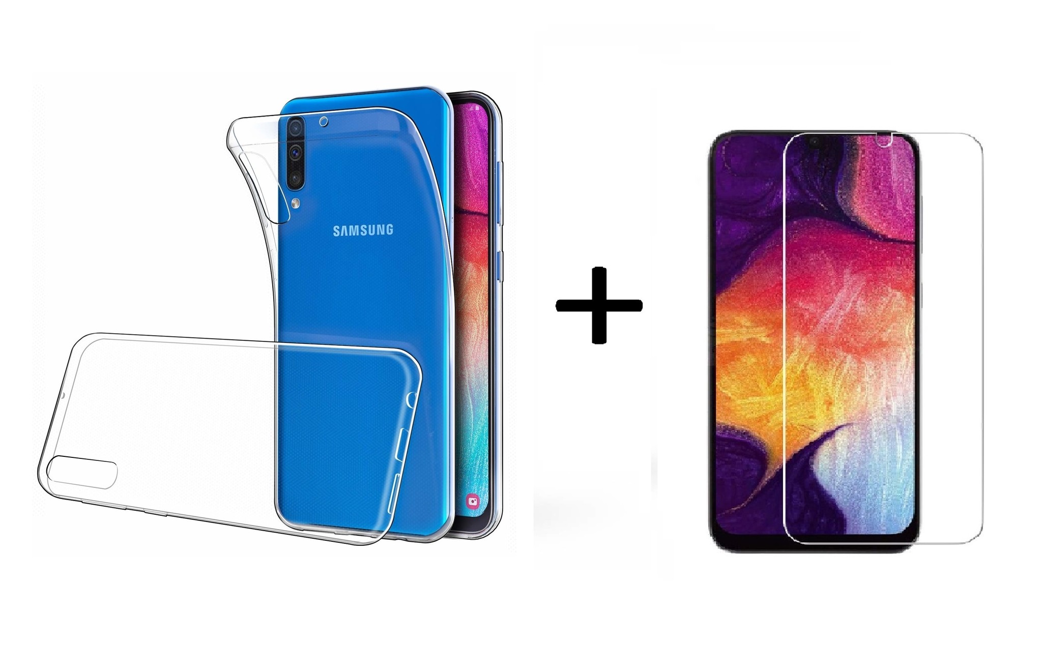 krom Eentonig troosten Ntech Samsung Galaxy A50 TPU Back hoesje - Transparant + Glazen  Screenprotector - Phonecompleet.nl