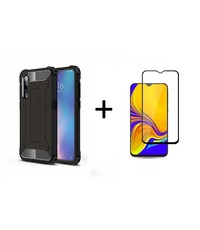 Ntech Ntech Samsung Galaxy A50 Hybride Armor Hoesje + Tempered glass - Zwart