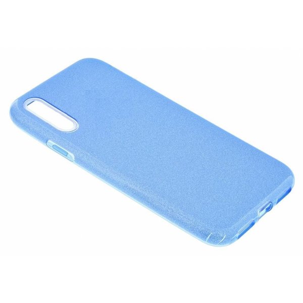 Ntech Ntech Hoesje Geschikt Voor Samsung Galaxy A50 Glitter TPU Back Cover Hoesje - Blauw