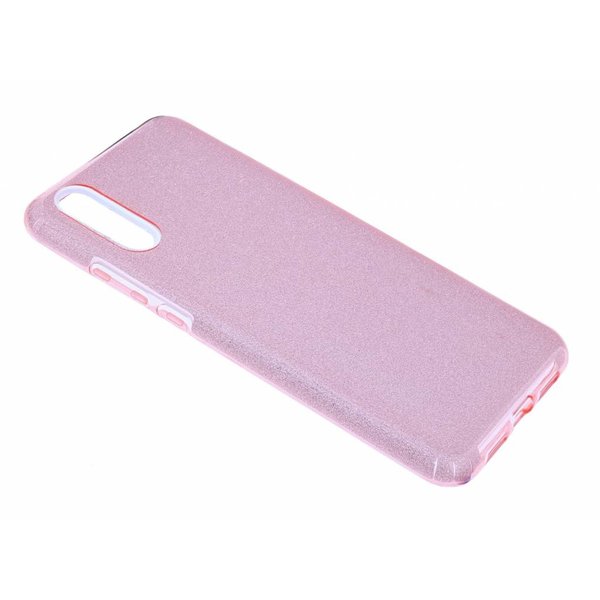 Ntech Ntech Hoesje Geschikt voor Huawei P30 Glitter TPU Back Cover Hoesje - Roze