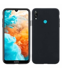 Ntech Ntech Hoesje Silicone Hoesje Flexibel & Scratch Resistent TPU Case Huawei Y6 (2019) - Zwart