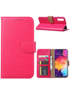 Ntech Ntech Portemonnee hoesje met Pasjesruimte voor Samsung Galaxy A70/A70s - Roze