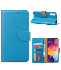 Ntech Ntech Portemonnee hoesje met Pasjesruimte voor Samsung Galaxy A70/A70s - Blauw