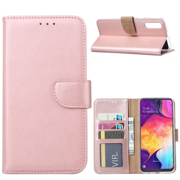 Ntech Ntech Portemonnee Hoesje voor Samsung Galaxy A40 - Rose Goud