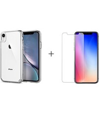 Merkloos iPhone XR Hoesje met Gratis Glazen Screenprotector - Transparant