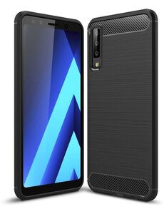  Armor Brushed TPU Samsung Galaxy A7 (2018) Hoesje - Zwart