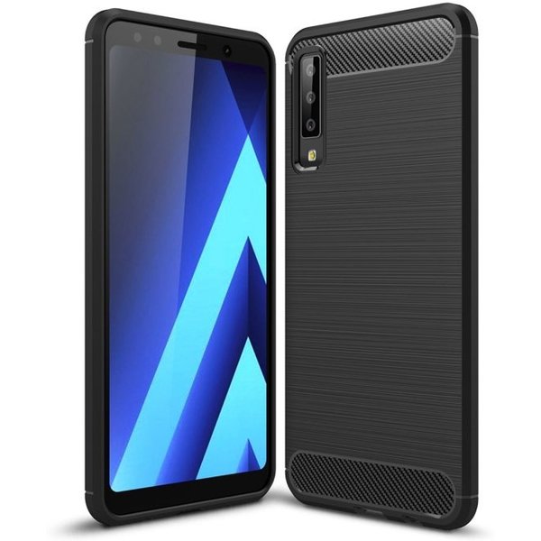 Armor Brushed TPU Samsung Galaxy A7 (2018) Hoesje - Zwart