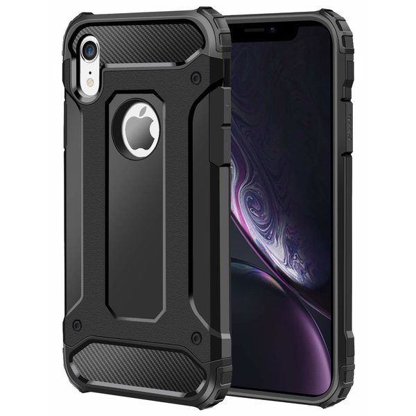 Ntech Ntech hoesje Geschikt voor iPhone X / Xs Dual layer Rugged Armor hoesje - Zwart