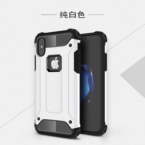 Ntech Ntech hoesje Geschikt voor iPhone X / Xs Dual layer Rugged Armor hoesje - Zilver