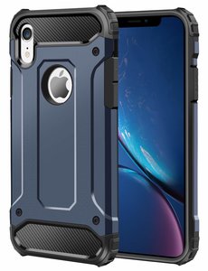Ntech Ntech iPhone Xr Dual layer Rugged Armor hoesje - Blauw