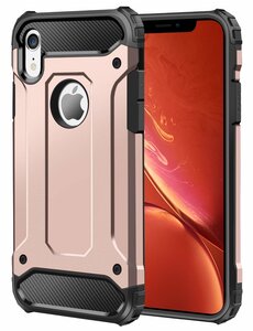 Ntech Ntech iPhone Xr Dual layer Rugged Armor hoesje - Rose Goud