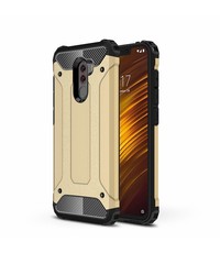 Ntech Ntech Xiaomi Pocophone F1 Dual layer Rugged Armor hoesje - Goud