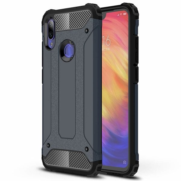 Ntech Ntech Hoesje Geschikt voor Xiaomi Note 7 Dual layer Armor Hoesje - Blauw