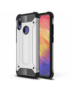 Ntech Ntech Xiaomi Note 7 Dual layer Armor Hoesje - Zilver