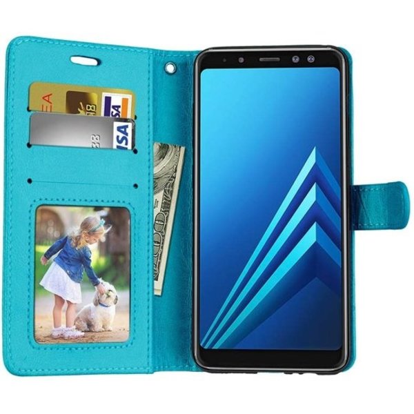 Merkloos Samsung Galaxy J6 2018 portemonnee hoesje - Turquise