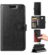 Merkloos Samsung Galaxy J6 2018 portemonnee hoesje - zwart