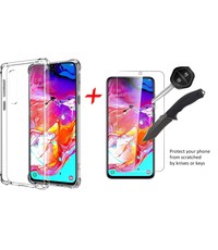 Ntech Ntech Samsung Galaxy A70/A70s Anti Shock Back hoesje + Glazen Screenprotector