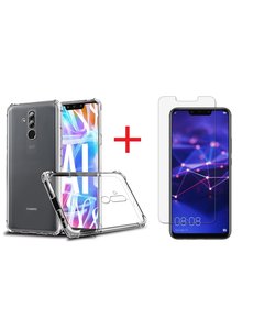 Ntech Ntech Huawei Mate 20 Lite Anti Shock Back hoesje + Glazen Screenprotector