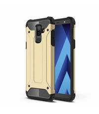 Ntech Ntech Samsung Galaxy A6 Plus (2018) Dual layer Armor Hoesje - Goud