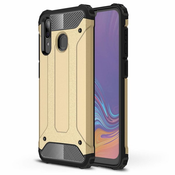 Ntech Ntech Hoesje Geschikt Voor Samsung Galaxy A30 Hybrid Armor Hoesje - Goud