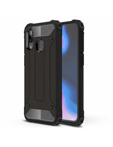 Ntech Ntech Samsung Galaxy A40 Hybride Armor Hoesje - Zwart