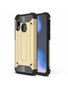 Ntech Ntech Samsung Galaxy A40 Hybride Armor Hoesje - Goud