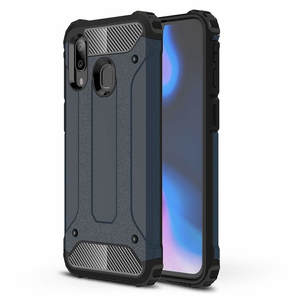 Ntech Ntech Hoesje Geschikt Voor Samsung Galaxy A40 Hybrid Armor Hoesje - Blauw