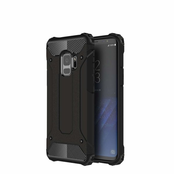 Ntech Ntech Hoesje Geschikt Voor Samsung Galaxy S9 Hybrid Armor Hoesje - Zwart