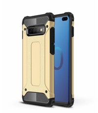 Ntech Ntech Samsung Galaxy S10+ Hybride Armor Hoesje - Goud