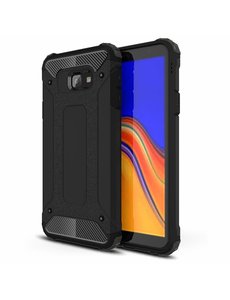 Ntech Ntech Samsung Galaxy J4+ Hybride Armor Hoesje - Zwart