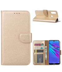 Ntech Ntech Portemonnee Hoesje/Book Case met Opbergvakjes & Magneetflapje voor Huawei Y6 2019 - Goud