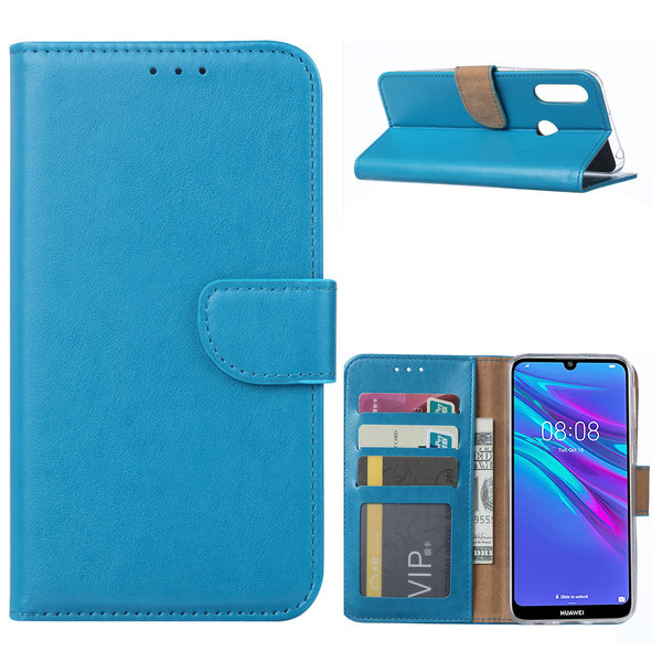 Ntech Ntech Portemonnee Hoesje/Book Case met Opbergvakjes & Magneetflapje Geschikt voor Huawei Y6 2019 - Turquoise