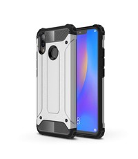 Ntech Ntech Huawei P Smart 2019 Dual layer Armor Hoesje - Zilver