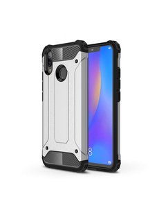 Ntech Ntech Huawei P Smart 2019 Dual layer Armor Hoesje - Zilver