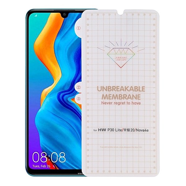 Ntech Screenprotector geschikt voor Huawei P30 Lite / P30 Lite New Edition Diamond Film Folio Screenprotector Full-screen / Transparent / Clear