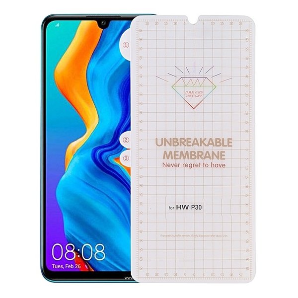 Ntech Screenprotector geschikt voor Huawei P30 Diamond Film Folie Screenprotector Full-screen | Fingerprint Unlocking Transparant/Clear