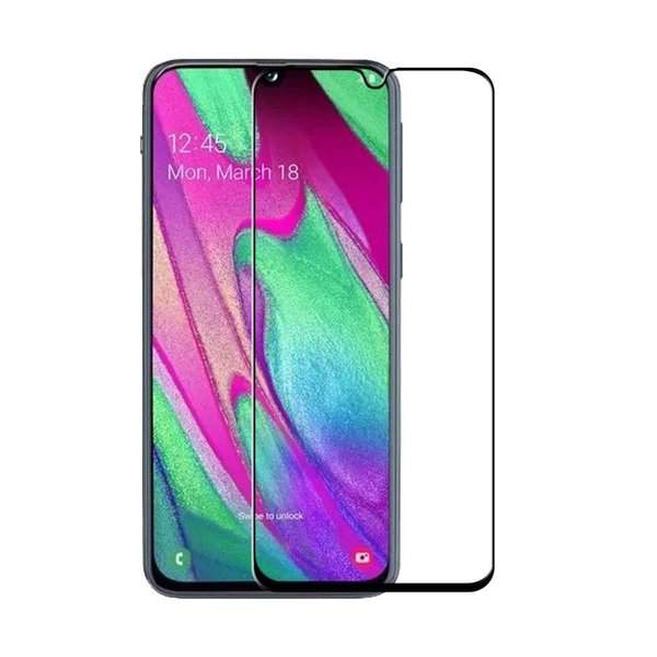 Ntech Ntech Screenprotector Geschikt voor Samsung Galaxy A40 full cover Screenprotector Tempered Glass - Zwart