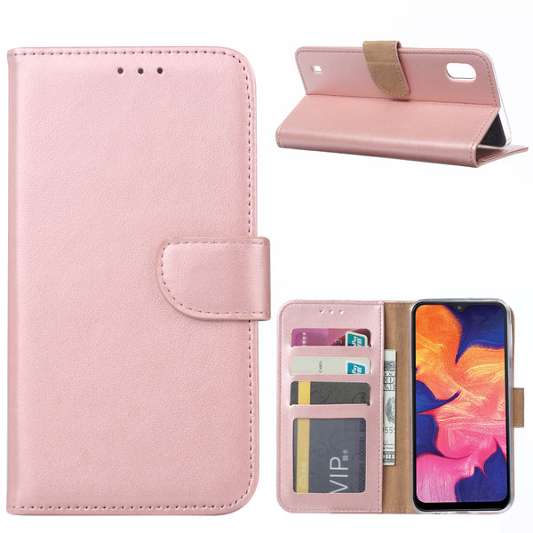 Ntech Ntech Hoesje Geschikt Voor Samsung Galaxy A10 Portemonnee Hoesje / Book Case - Rose Goud