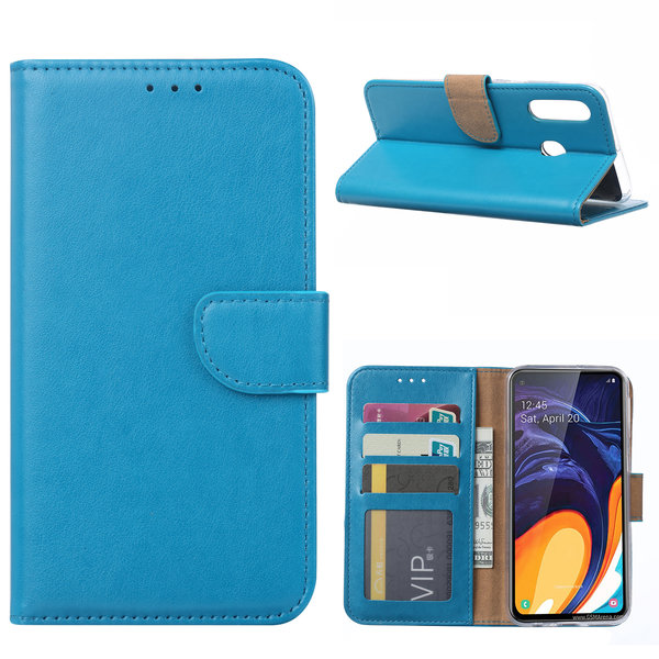 Ntech Ntech Hoesje Geschikt Voor Samsung Galaxy A60 Portemonnee Hoesje / Book Case - Turquoise