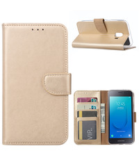 Ntech Ntech Samsung Galaxy J2 Core Portemonnee Hoesje / Book Case - Goud