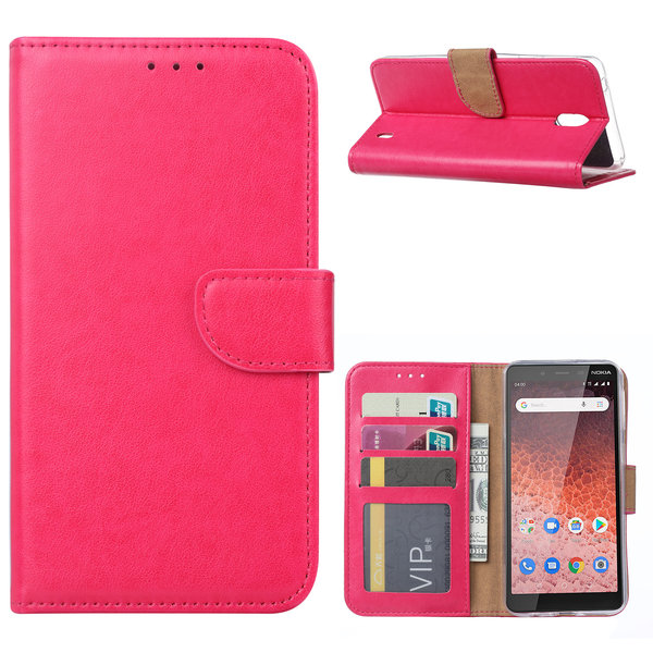 Ntech Ntech Hoesje geschikt voor Nokia 1 Plus Portemonnee Hoesje / Book Case - Roze/Pink
