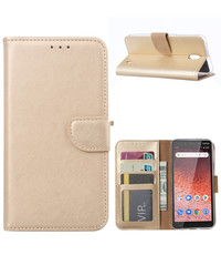 Ntech Ntech Nokia 1 Plus Portemonnee Hoesje / Book Case - Goud