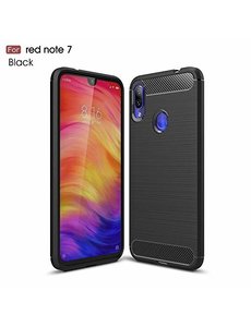 Ntech Ntech Soft Brushed TPU Hoesje voor Xiaomi Redmi Note 7 - Matt Zwart
