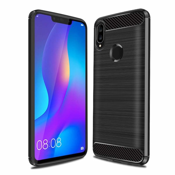 Ntech Ntech Soft Brushed TPU Hoesje voor Huawei P Smart Plus (2018) - Matt Zwart