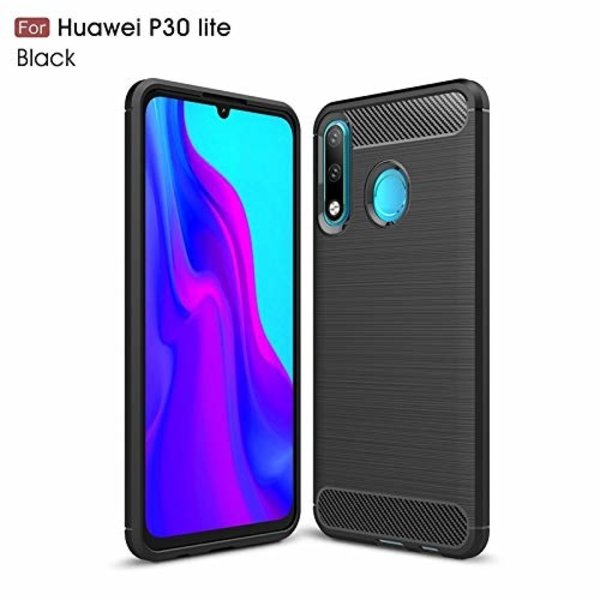 Ntech Ntech Soft Brushed TPU Hoesje Geschikt voor Huawei P30 Lite / P30 Lite New Edition - Matt Zwart