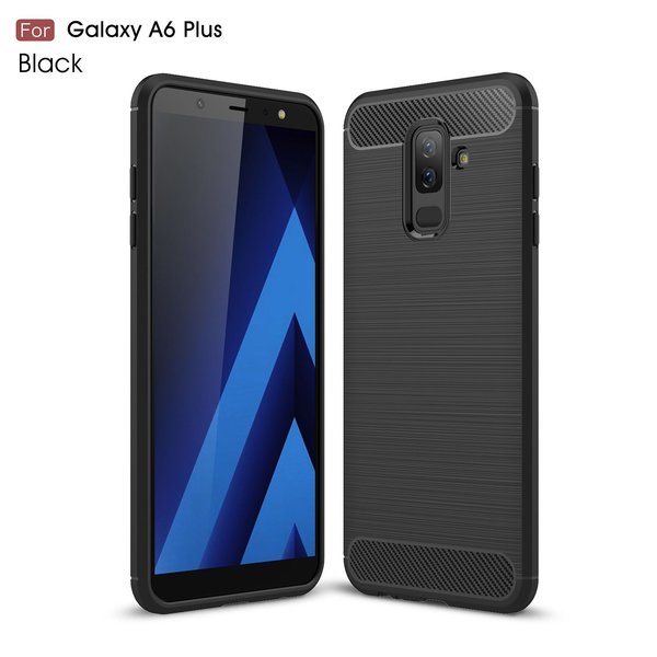 Ntech Ntech Soft Brushed TPU Hoesje Geschikt Voor Samsung Galaxy A6+ (2018) - Matt Zwart