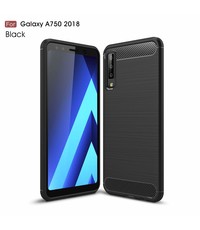 Ntech Ntech Soft Brushed TPU Hoesje voor Samsung Galaxy A7 (2018) - Matt Zwart