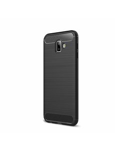 Ntech Ntech Soft Brushed TPU Hoesje voor Samsung Galaxy J6+ (2018) - Matt Zwart